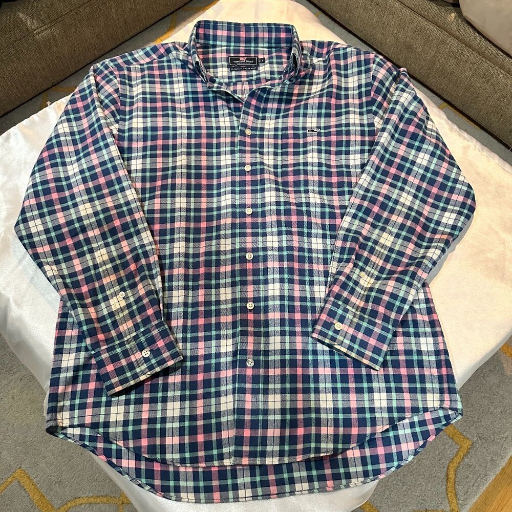 Vineyard Vines Men's Performance Classic Fit Tucker Plaid Button-down Size L